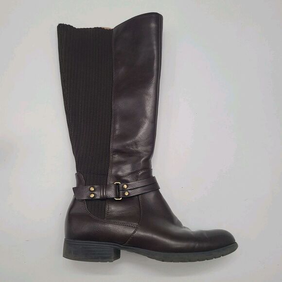 Life Stride Womens X Anita Dark Chocolate Wide Calf Tall Riding Boots Size 8W - Picture 12 of 16